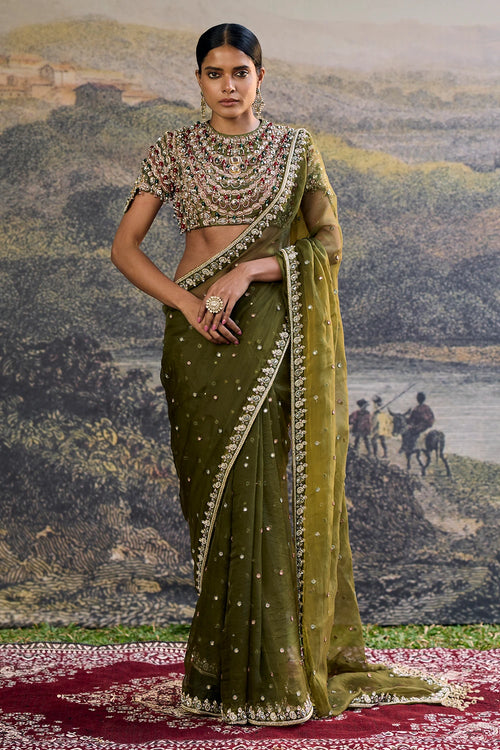 Zoya Jewel Organza Saree Set