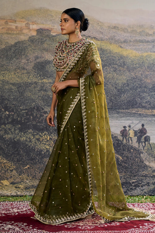 Zoya Jewel Organza Saree Set