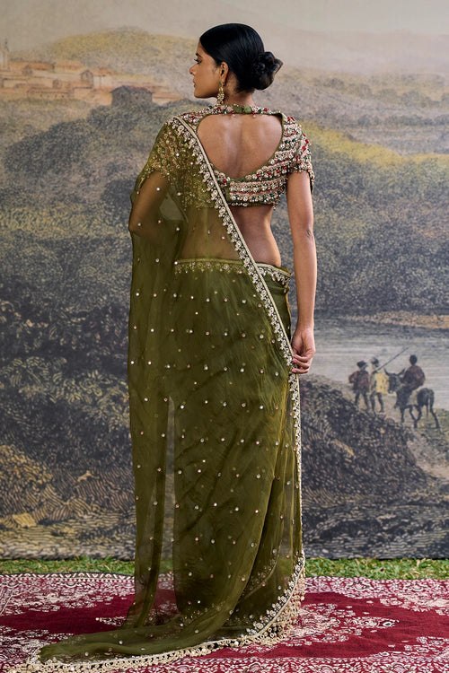 Zoya Jewel Organza Saree Set