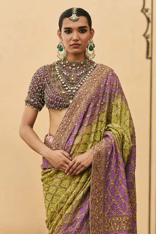 Ranga Ombre Georgette Saree Set