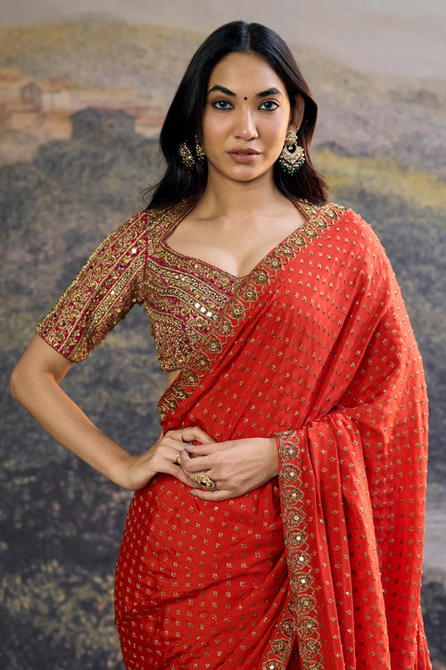 Surahi Rang Handloom Saree Set
