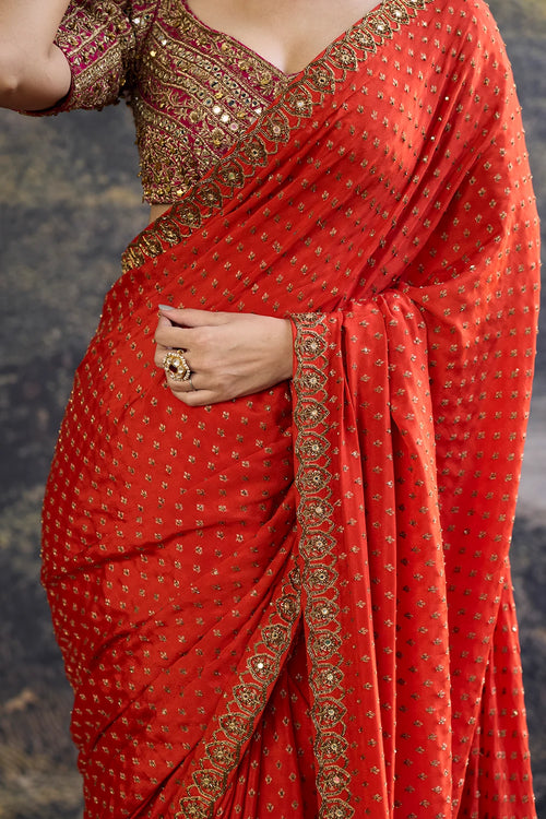Surahi Rang Handloom Saree Set