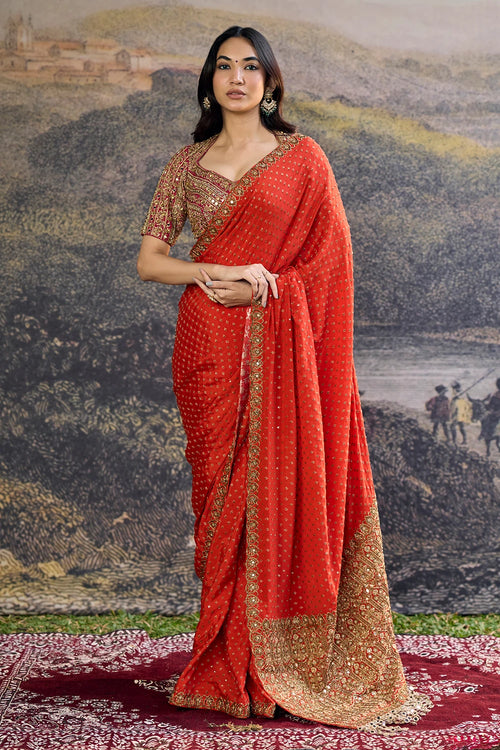 Surahi Rang Handloom Saree Set