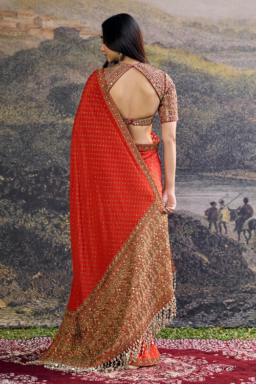 Surahi Rang Handloom Saree Set