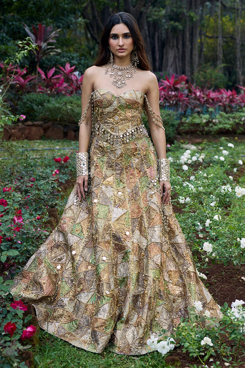Gulnaar Gota Lehenga Set