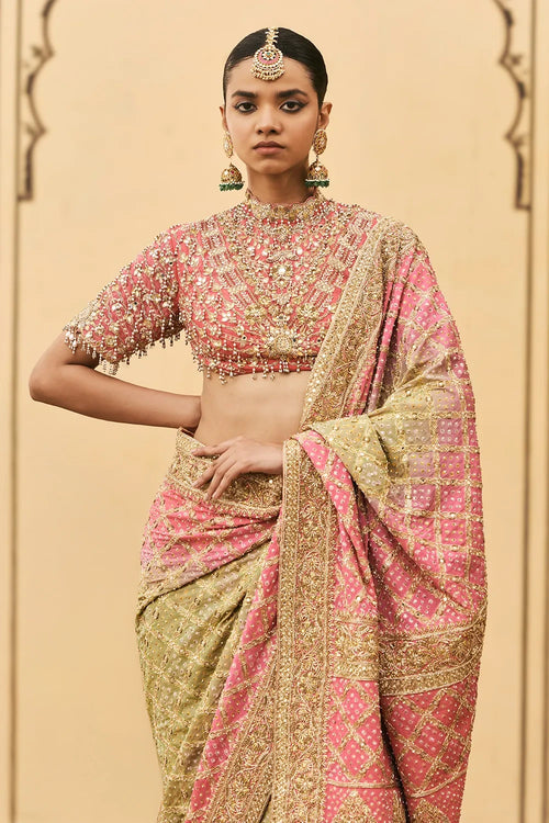 Gulnaar Ombré Saree Set