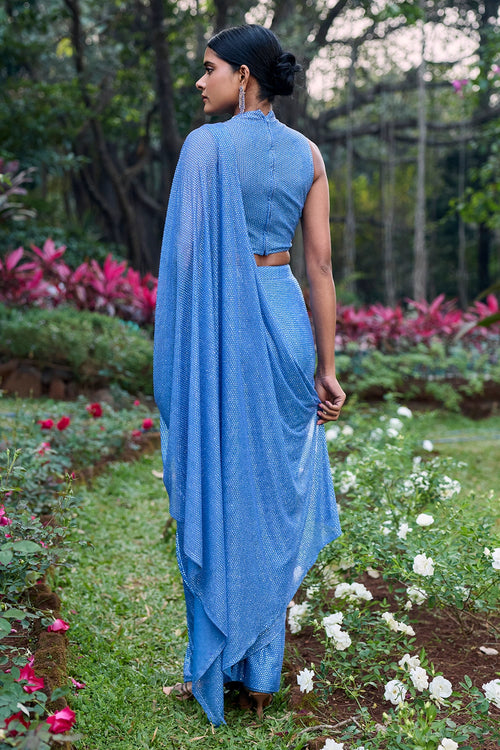 Neel Tara Crystal Saree Set
