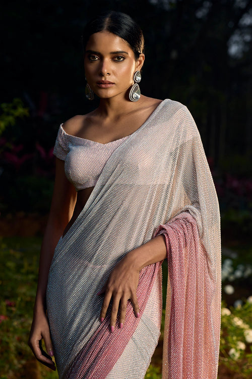 Gulrangi Crystal Saree Set