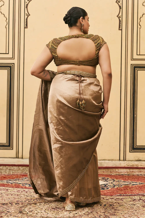 Bhoori Tissue Jadaau Saree Set