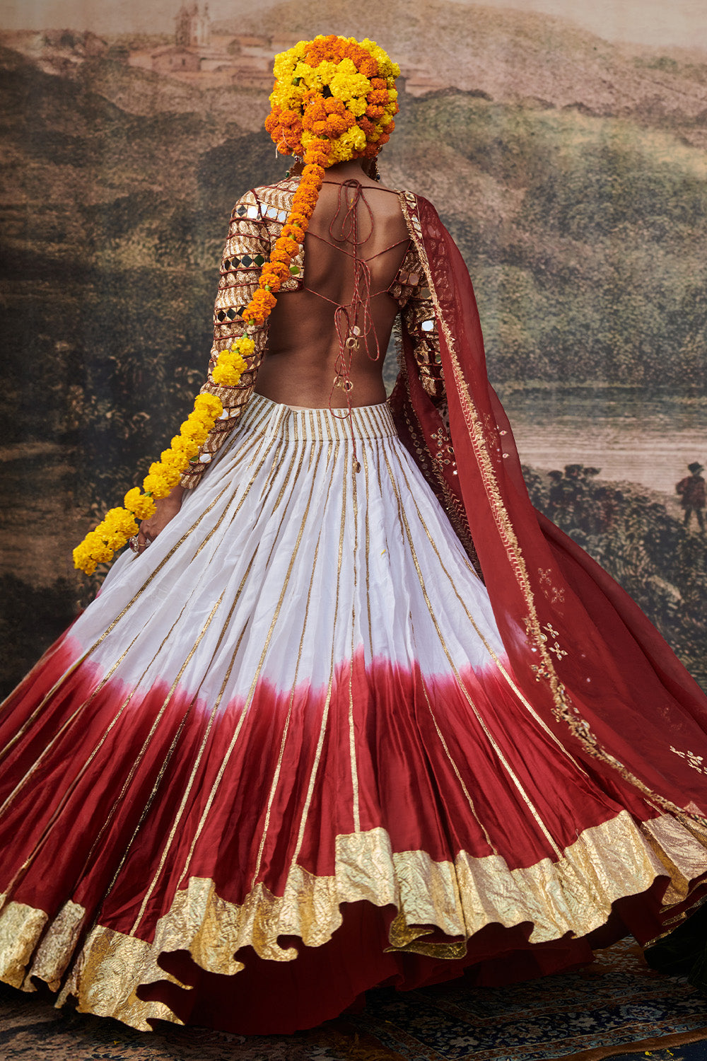 Surkh Lehenga Set