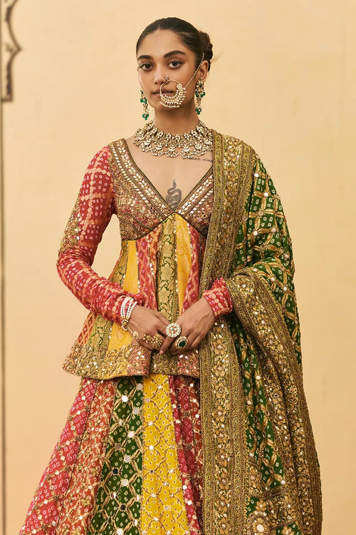 Rangeen Bandhani Lehenga Set