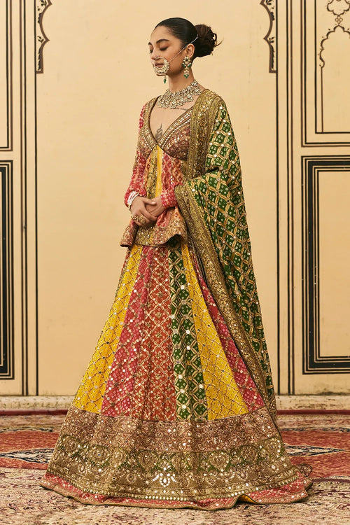 Rangeen Bandhani Lehenga Set