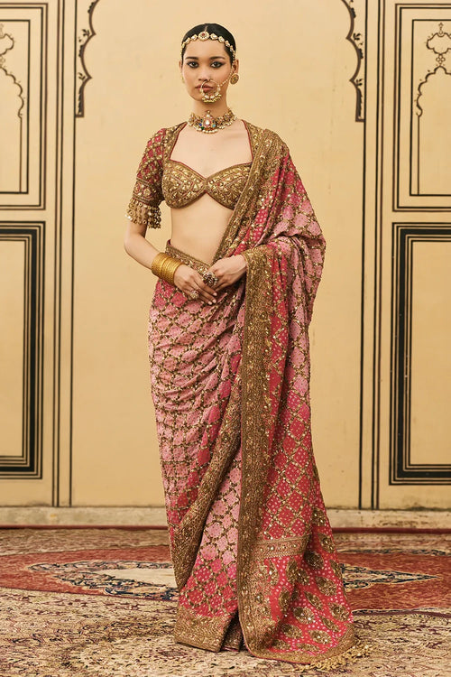 Gulrukh Ombre Saree Set