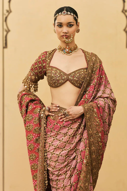 Gulrukh Ombre Saree Set