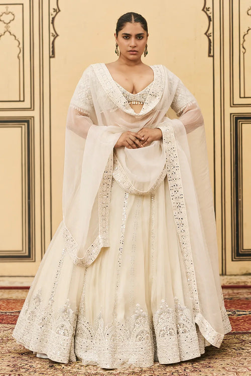 Haathidant Organza Lehenga Set