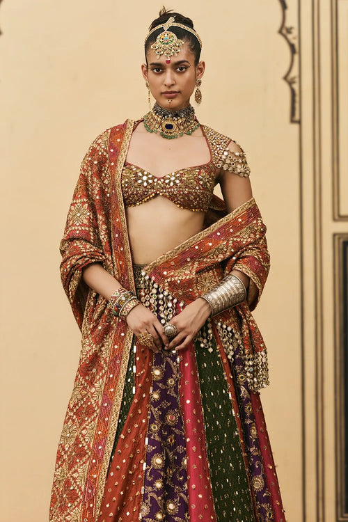 Chitrangi Brocade Phulkari Lehenga Set