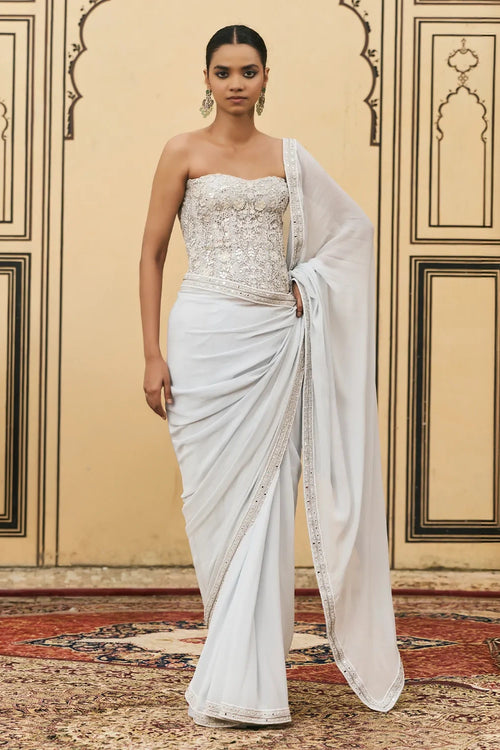 Falsai Georgette Corset Saree Set