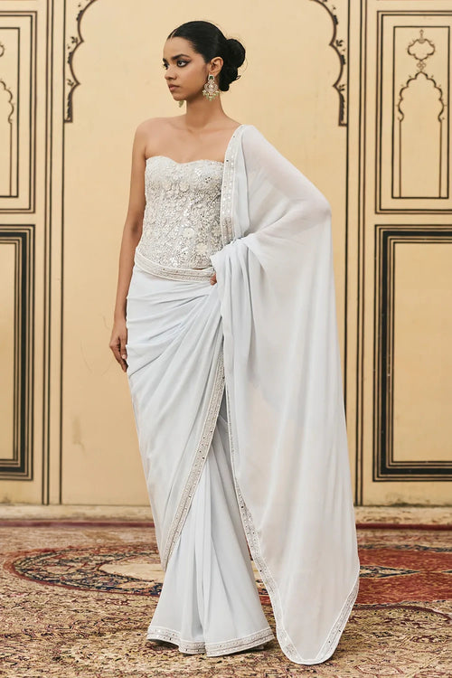 Falsai Georgette Corset Saree Set