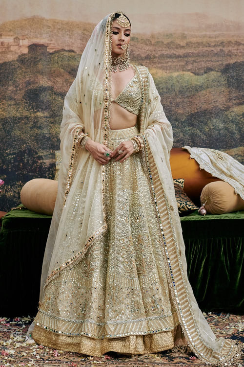 Shvet Afsana Lehenga Set with Veil