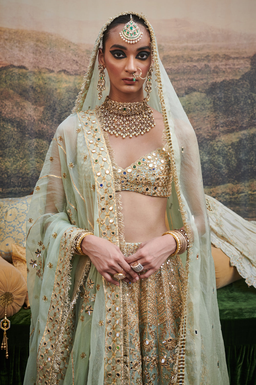 Noor Jahan Lehenga Set with Veil