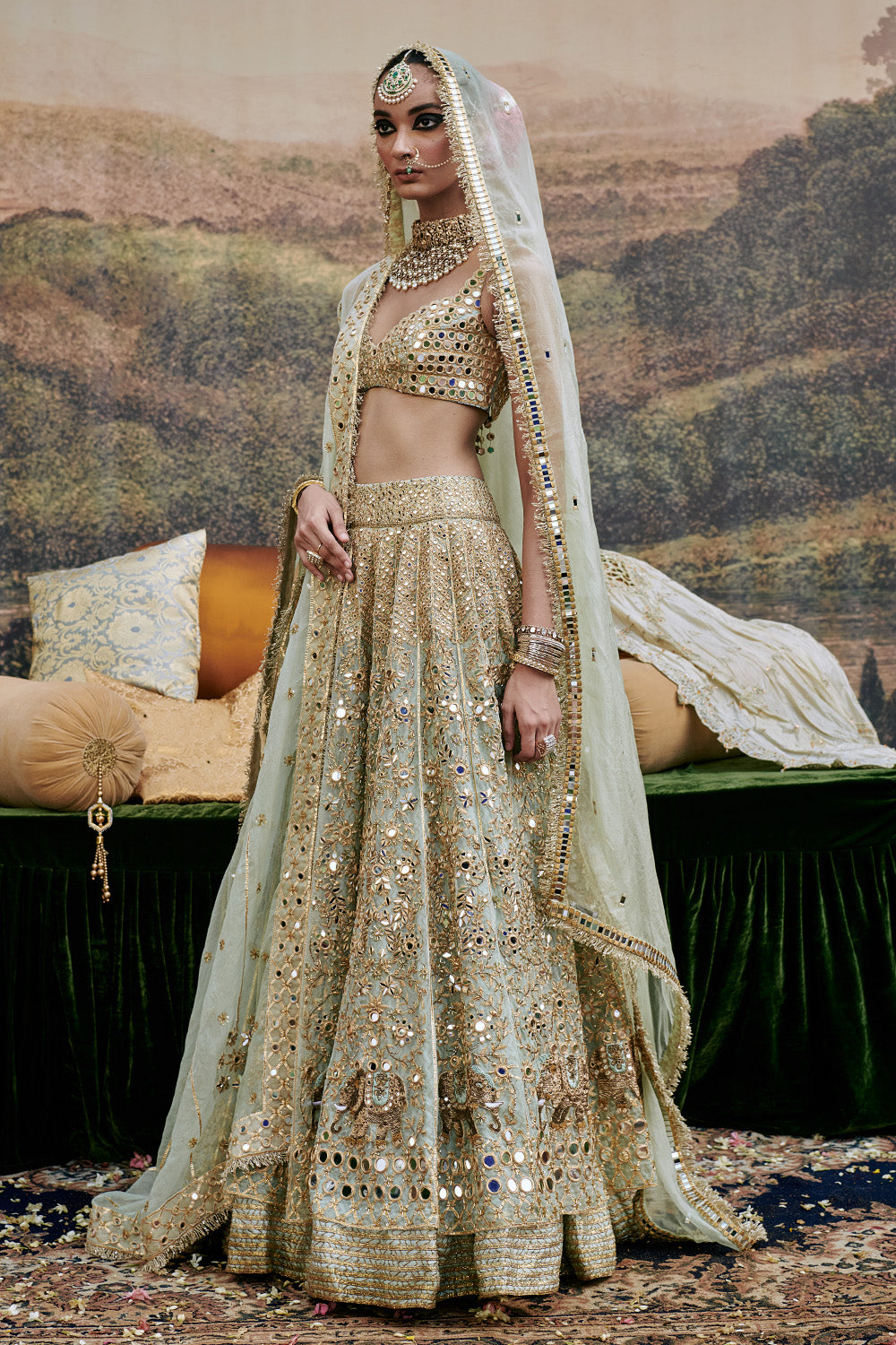 Noor Jahan Lehenga Set with Veil