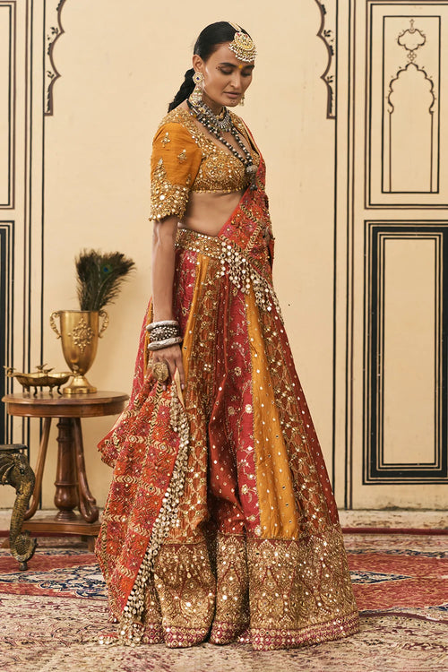 Rangmanch Phulkari Lehenga Set With Phulkari Dupatta