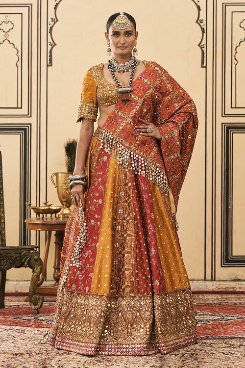 Rangmanch Phulkari Lehenga Set With Phulkari Dupatta