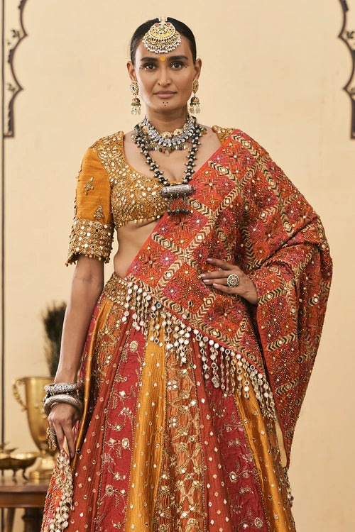Rangmanch Phulkari Lehenga Set With Phulkari Dupatta