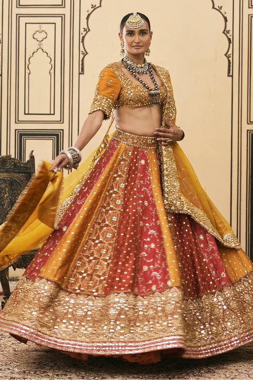 Rangmanch Phulkari Lehenga Set With Organza Dupatta