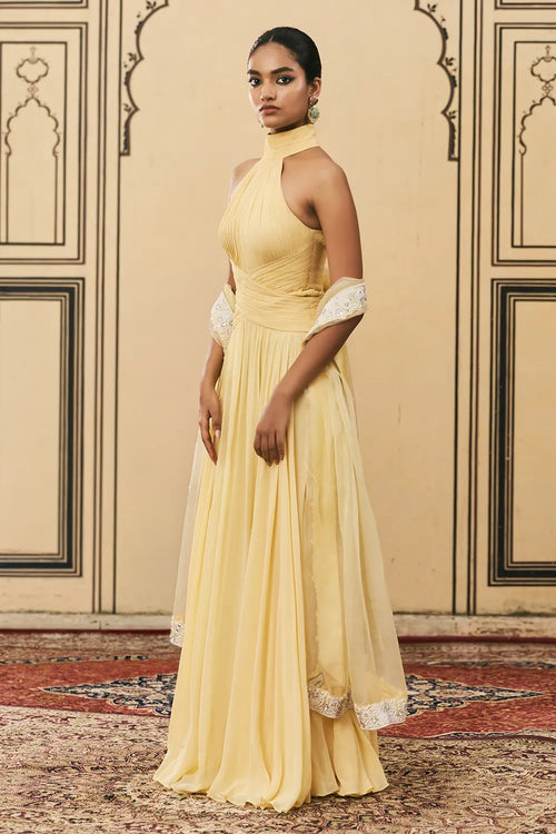 Makhani Georgette Gown Set