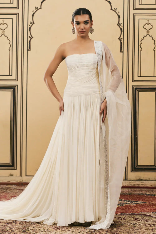 Sheer Georgette Gown Set