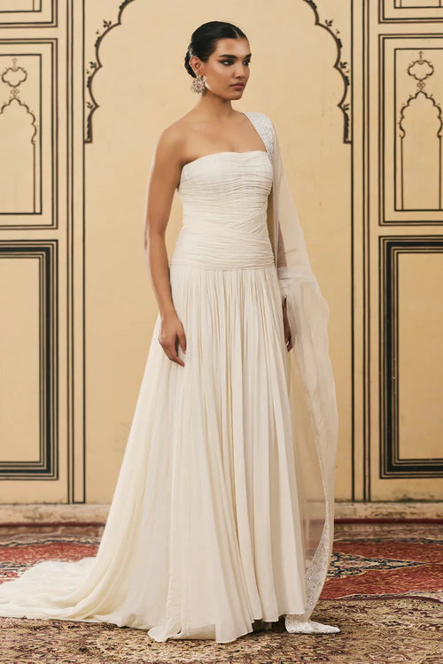Sheer Georgette Gown Set