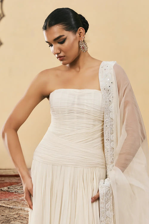 Sheer Georgette Gown Set