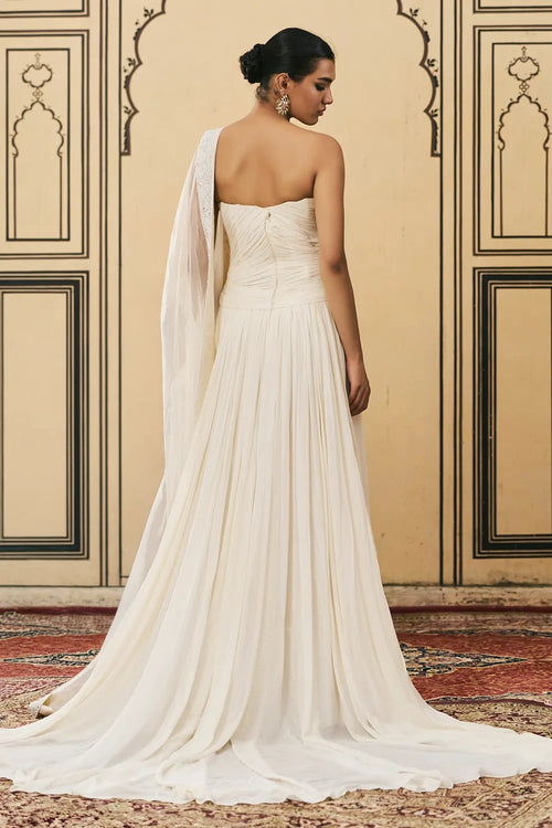 Sheer Georgette Gown Set