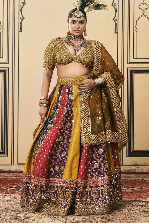 Rangotsav Phulkari Lehenga Set With Organza Dupatta