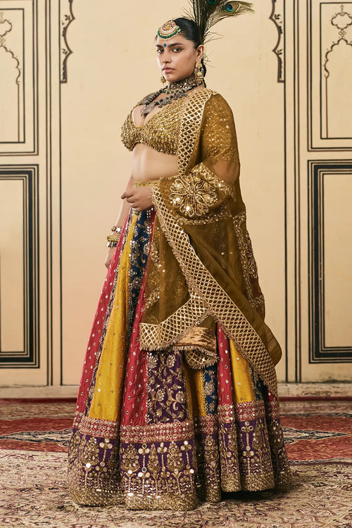Rangotsav Phulkari Lehenga Set With Organza Dupatta