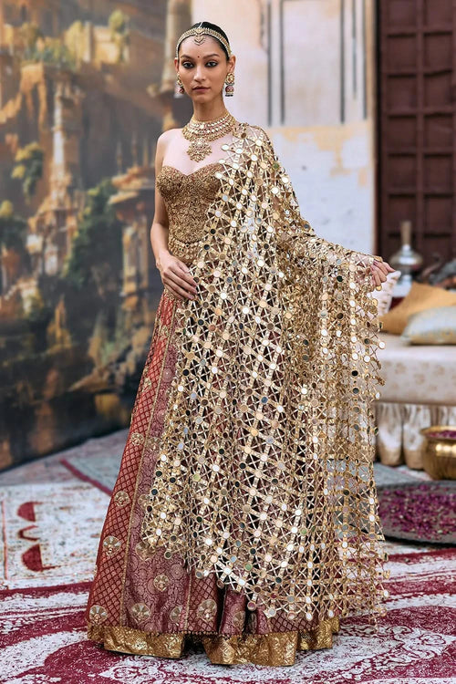 Arunima Lehenga Set with Chhavi Jaal Veil
