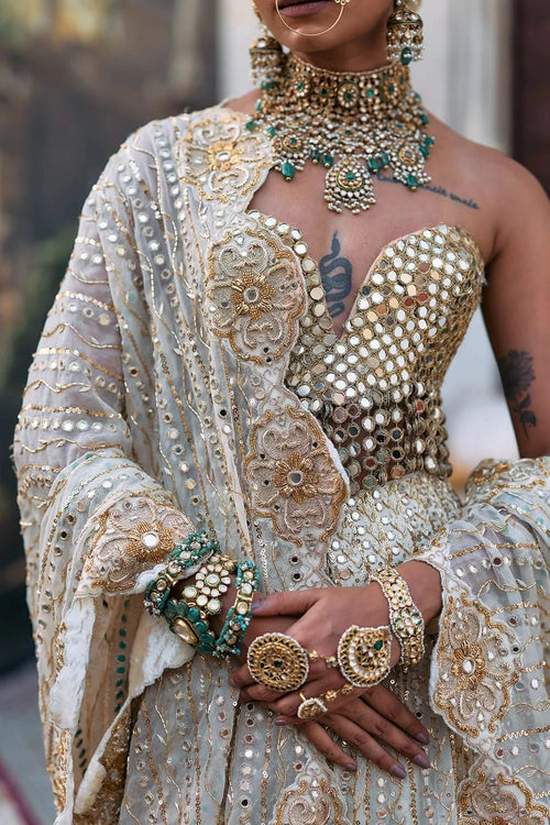 Rajbaraat Lehenga with Sheeshya Veil Set