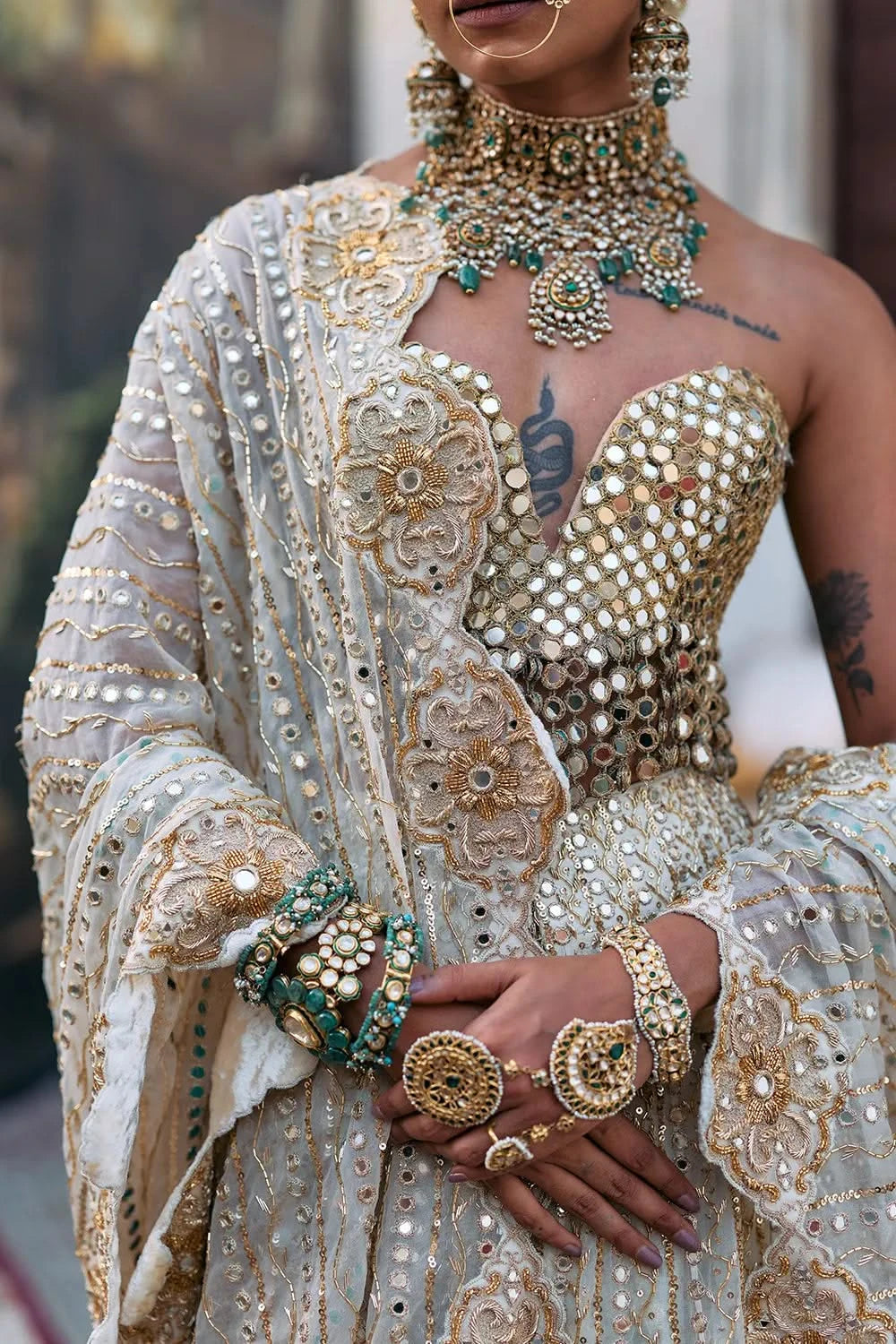 Rajbaraat Lehenga with Sheeshya Veil Set