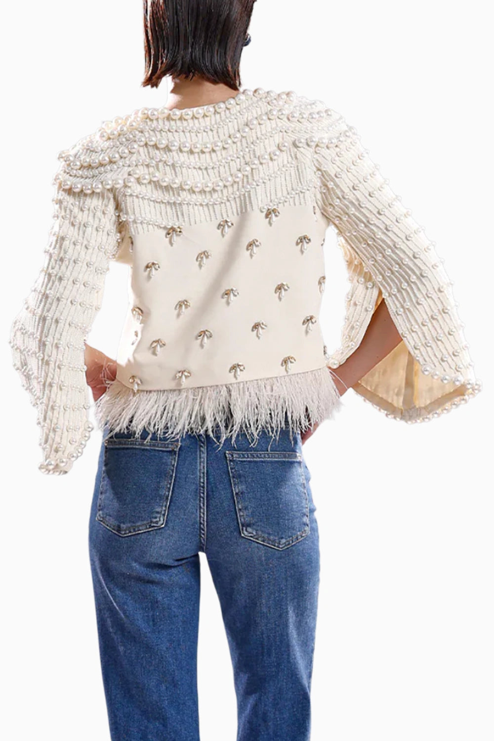 Ivory Embellished Pearl Jacket