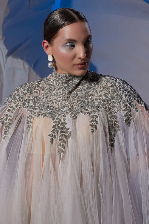 Off-White Net Kaftan Dress