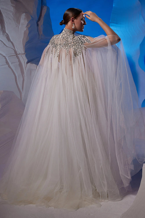 Off-White Net Kaftan Dress