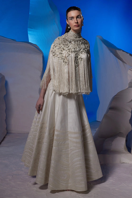 Ivory Cotton Silk Co-ord Set