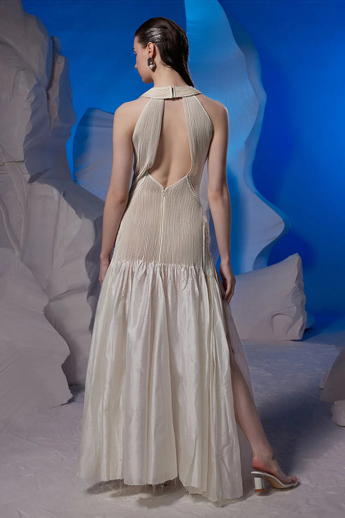 Ivory Cotton Silk Fluid Gown