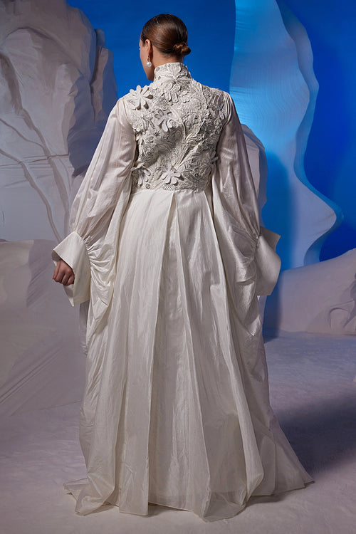 Ivory Cotton Silk Kaftan