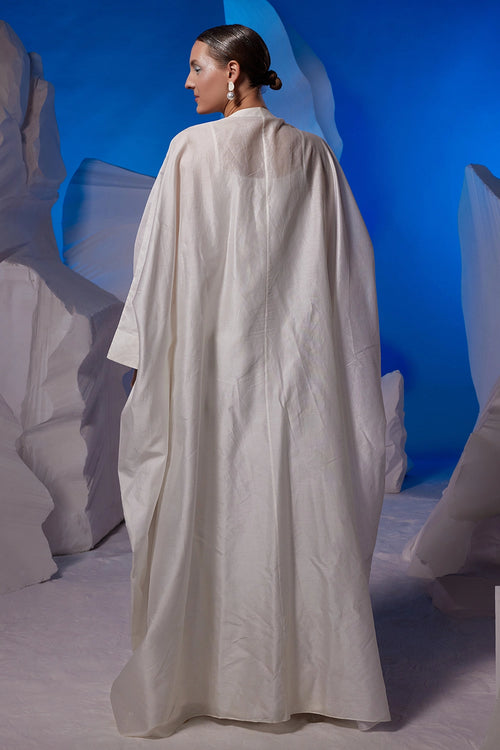 Ivory Cotton Silk Kaftan Dress