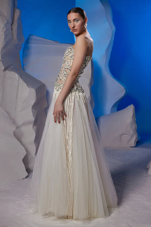 Ivory One-Shoulder Gown