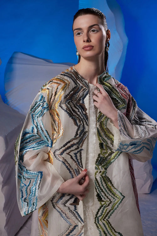 Ivory Dress with Structured Jacket