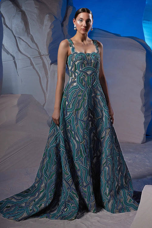 Ivory Cotton Silk Structured Gown