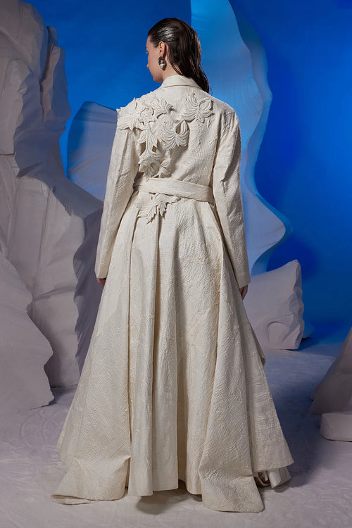 Off-White Cotton Silk Tailored Jacket